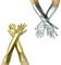 FLOTRUTE Damen Lange Handschuhe Satin Damen Finger Handschuhe Glänzend Fingerlose Handschuhe Fingerlose Handschuhe Lang Damen 2 Stück Lange Handschuhe Damen Elegante Damenhandschuhe in Gold
