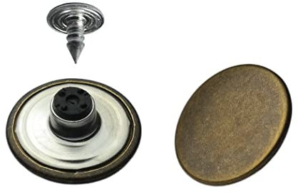 Jeansknöpfe Logo frei & rostfrei 25 Stk. 14mm, 17mm oder 20mm, Jeansknopf reparatur mit festem oder beweglichem Sockel (14 mm Jeansknöpfe mit FS)