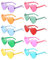 Dwenarry Herz Party Brille,Herz Sonnenbrille Set 90er Farbige Herzen brille randlos trendy transparente Herzbrille für Taylor Swift Themed Party 10 Stücke