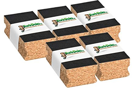 5 x Cork Sanding Blocks with Velcro System and Rounded Edges 12 x 6 x 4 cm for Sandpaper, Emery Paper, Sandpaper, Pack of 5