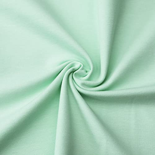 Jersey Stoff Uni - Hochwertiger Baumwolljersey - Meterware, 220g/m², Öko-Tex Standard 100 - Jerseystoffe ab 25 cm Länge Farbe Aqua Zartgrün Mint