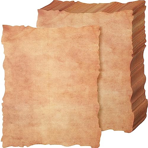 Harloon 100 Stück Vintage alt aussehendes Baumwoll-Aquarellpapier, blanko, 200 g/m², dick, antiker Büttenrand, Virgin Papier zum Zeichnen, Schreiben, Drucken, Einladungen, Grußkarten (21,6 x 27,9 cm)