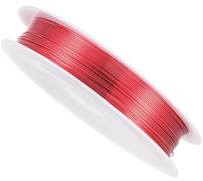 CoCud Copper Wire, 26 Gauge 0.4mm Dia 9m Length, Copper Anti-Rust Smooth Beading Wires Red - (Applications: for DIY Crafts)