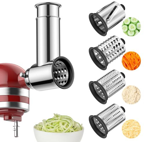 HOZODO Stainless Steel Slicer Shredder Attachment for KitchenAid Mixers