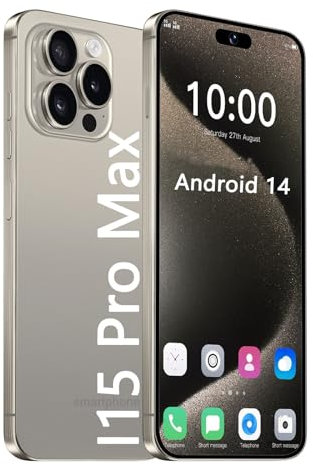 Gqudyi 2024 new I15 Pro Max smartphone Android 14 7800mAh 7.3 inch 5G phone 72mp 108mp 8+256GB with 128TF card fingerprint lock/facial recognition dual SIM(Size:6GB+128GB,Color:Golden)