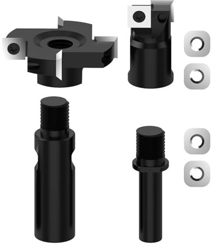 ROOCBIT CNC-Spoilboard-Oberfräsen-Bit, abnehmbarer 1,27 cm & 2,2 cm Schaft, 6,3 cm und 2,5 cm Schnittdurchmesser, Nut-Tiefenhobel-Bit, verwendet für CNC- und 5/8-11-Gewindewinkelschleifer, raue