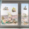 GORGECRAFT 116x38 cm Waldtier-Wandaufkleber Kaninchen-Fensteraufkleber Doppelseitige Hirsch-Fensteraufkleber Eichhörnchen-Fensteraufkleber Nicht Klebende Statische Vinylfolie Für Glasschiebetüren