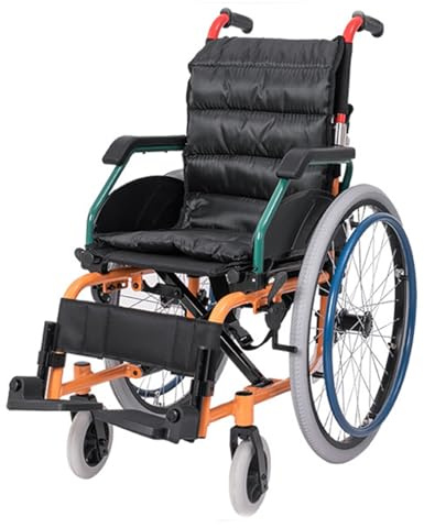 Fauteuil roulant pour enfants, petit fauteuil roulant étroit ultra-léger portatif pliant multifonctionnel, scooter de rééducation, fauteuil roulant autopropulsé Seat width 30cm