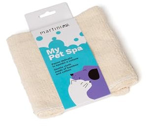 martini SPA - My Pet Spa - Tissu délicat en Bambou et Coton 50 x 50 cm pour toilettage des Animaux, Couleur Beige, 1 unité - Fabriqué en Italie -