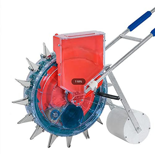 Lawn Seed Spreader, Precision Garden Push Seeder, Corn Soybean Seed Sower & Fertilizer Applicator, Handheld Seeding Machine,10 Mouths