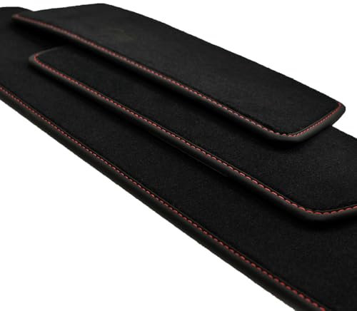 Mattenprofis Premium Velour Teppichset für Einstieg Trittstufen Türeinstieg 3-TLG geeignet für VW T5 T6 T6.1 mit 1 Schiebetüre rot
