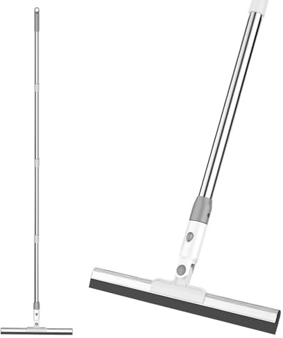Escoba de Goma para Suelo,Escoba Goma,escobilla de 130 cm con Mango,Limpia el Agua,el Pelo y la Suciedad de Suelos Interiores y Exteriores como baños,Suelos de baldosas,Cristales de Ventanas