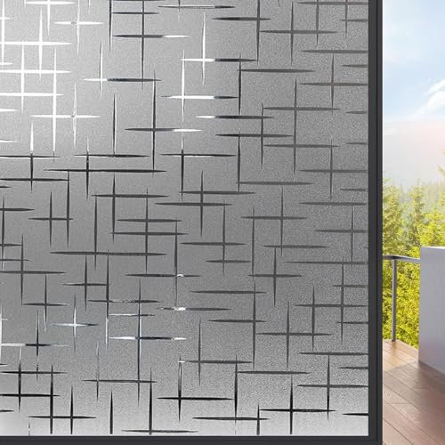 Film Électrostatique Vitre Brise Vue 50 x 100 cm Film pour Fenêtre Anti Regard Dépoli Electrostatique, Non-Adhésif Anti UV Protége Intimité pour Maison, Bureau, Doji
