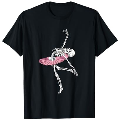 Ballet Dancer Dancing Skeleton Halloween Pose Ballerina T-Shirt