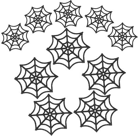 Halloween Spinnweben aus Plastik 10 Stück Schwarz für Halloween Mottoparty