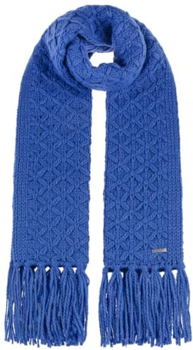 Seeberger Annelie Strickschal Schal Damenschal Damen/Herren - mit Fransen Winter Herbst-Winter - One Size royalblau