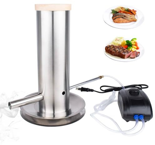Generador de Humo Acero Inoxidable, Smoke Generador Humo con Bomba, Ahumador en Frio Generador de Humo Frío Cocina Ahumador de Acero Inoxidable para Barbacoa Ahumar Carne, Pescado