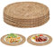 Hojalis Round Woven Placemats, Round Woven Placemats Set of 6, 30cm Handwoven Water Hyacinth Placemats, Wicker Placemat, Rattan Placemats, Braided Wicker Table Mats Dining Table, Home, Party, Wedding