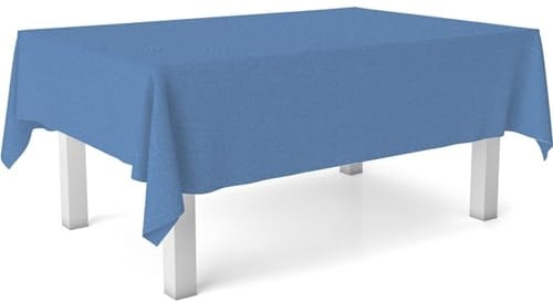 ECOMMERC3 Tischdecke abwaschbar 180x140 cm Wachstuch PVC | Blau | Robustes, glattes Gewebe - fleckenabweisend - pflegeleicht im Alltag - für drinnen & draußen - Qualität aus Spanien