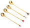 Cabilock 4 Stück Löffel Aus Edelstahl Dessertbecher Löffel Aus Zuckerstangen Schaufel Löffel Eislöffel Gitarrenlöffel Schaumlöffel Löffel Für Latte-gläser Teelöffel Rostfreier Stahl Golden