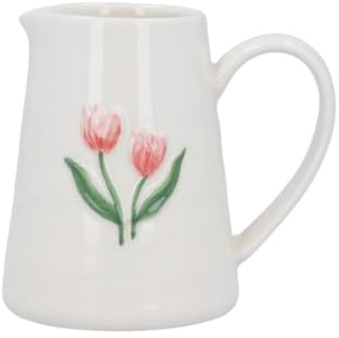 Gisela Graham Embossed Pink Tulip Design Mini Jug