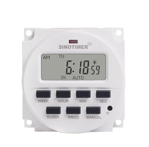 Módulo de temporizador digital digital LCD electrónico de 5 V CC, 7 días, programable semanalmente, interruptor de tiempo de iluminación LED con intervalo de 1 segundo (TM618sH-5V 5V Temporizador)