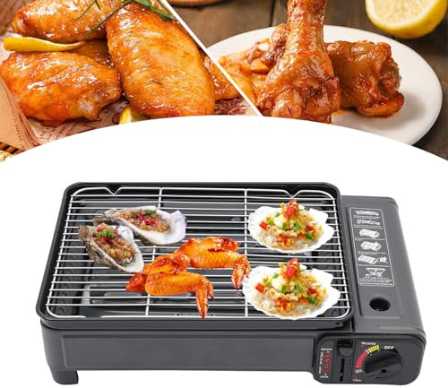 Barbacoa portátil de gas, barbacoa de gas, barbacoa pequeña con red y caja de barbacoa, barbacoa portátil de gas, cocina de gas exterior, barbacoa de gas butano