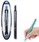 Fountain Pen Retractable:0.38mm Blue&Black Ink Transparent Barrel Includes 5 Refillable Inks Cartridges, Ergonomic Grip for Everyday Use (Black Pen Body, Black Ink)