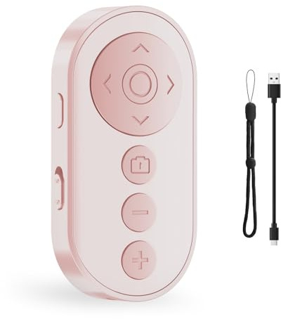 VYVIYON Kabelloser Kamera Fernauslöser mit Zoom/Schalter für Fotos & Vlogging Kompatibel mit iOS und Android - TikTok Video-Scrolling per Bluetooth - Wiederaufladbarer Seitenwender für E-Book-Apps