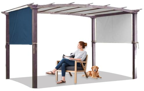 Universelle wasserdichte Terrassenüberdachung, 210D Oxford-Stoff, für den Außenbereich, Schattenplatte für Hinterhof, Veranda, Garten, Rattan, Pera (5,2 x 2 m, blau), langlebiges Ersatzdach