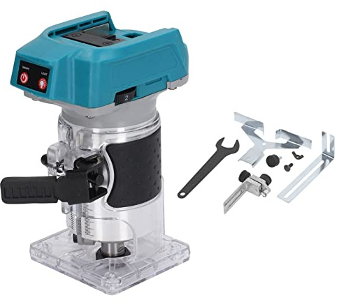 Brushless Lithium Trimming Carving Machine, Woodworking Router with 18V Battery, Professional Hole Trimmer for BL1815, 6 Speed Adjustable 30000 RPM, Ergonomic Rubber Handle for Com