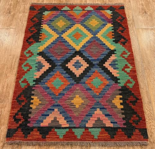 Rug Studios Teppich KELIM ORIGINAL | Farbe: Multi | Größe: 83 x 120 cm | orientalisch | gemustert | Vintagedesign | glamourös | Klassisch | Landhaus | Vintage | Modern | Wohnzimmer | Schlafzimmer | st