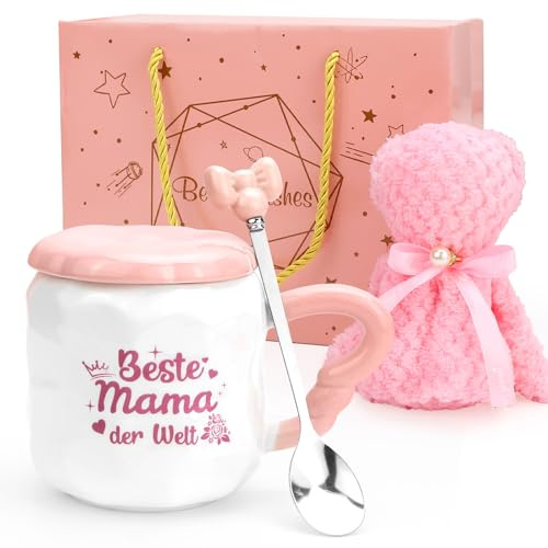 TUZHE Muttertagsgeschenk Mama Tasse mit Liebesbotschaft – Beste Mama Geschenk für Muttertag & Geburtstag
