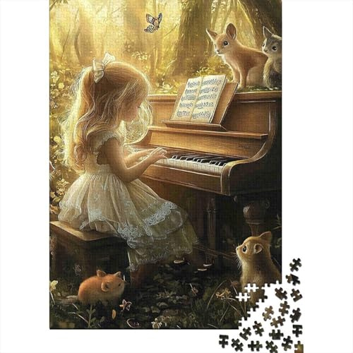 Forest Girl 1000 Piece Jigsaw Puzzle Piano Paper Cats Stress Relief