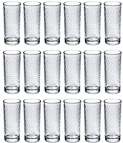 GRÄWE Trinkgläser Set, 18er Set, Wassergläser 300 ml, Longdrinkgläser, spülmaschinengeeignet, Saftgläser, Trinkgläser gemustert, Gläser für Cocktails