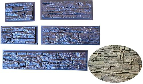 5 Stück Gießformen Schieferstruktur Beton Gips formen Wandverblender #W01