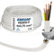 Cavo rotondo in plastica, cavo H03VV-F, da 4 x 0,75 mm², 4G0,75, colore bianco, moltissime lunghezze