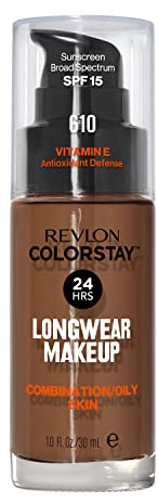 Revlon ColorStay Liquid Foundation Make-up für Mischung/fettige Haut LSF 15, Longwear Medium Full Coverage mit mattem Finish, Espresso (610), 1 oz