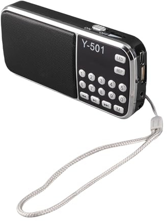 Tosuny Digital Radio mit Lautsprecher, Musik Player, FM Radio/TF-Karte/USB/Aux-Verbingdung Schwarz