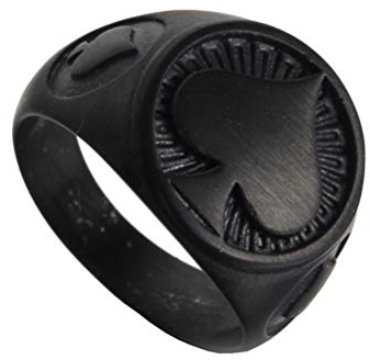 OAKKY Men Stainless Steel Lucky Poker Ace of Spades Ring Retro Punk Gothic Biker Tribe Jewellery Cocktail Casino Halloween Bands Black Size N