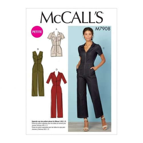 McCall's 7908 Women's Jumpsuits Paper Pattern (Size A5: 6-8-10-12-14)