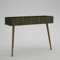 moebel17 5132 Forest Konsolentisch Ablagetisch Beistelltisch, Holz, Walnuss Grün, mit Massivholz Füße, große Schublade, viel Stauraum, 120 x 90 x 36 cm