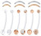 D.Bella Schwangerschaft Bauchnabelpiercing 38mm Flexible Bioplast Schwangerschaft Bauchnabel Piercing für Frauen 14G