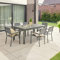 Home Deluxe - Gartentisch ausziehbar - CALIDO - ca. 180 (240) x 97,5 x 76,5 cm -Gestell und Tischplatte, Gestell Aluminium, Tischplatte Glas, inkl. Zubehör I Gartenmöbel Ausziehtisch Balkonset