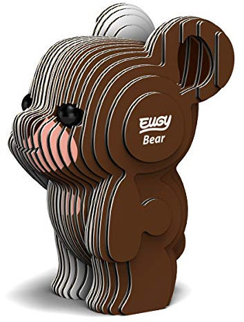 EUGY 650039 Bär, 3D Tier-Puzzle für Kinder und Erwachsene zum Zusammenbauen, DIY Tierfigur, Bastelset ab 6 Jahren