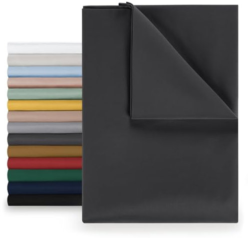 Blumtal® Basic Betttuch 220x275 cm für Matratzen 140x200 cm - Bettlaken ohne Gummi - Oeko-TEX zertifiziertes Betttuch ohne Gummi - Leintuch aus gebürstetem Microfaser - Bettlaken 140x200 in Anthrazit