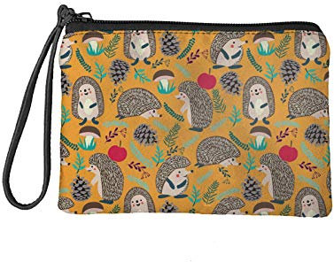 COEQINE Münzgeldbörse für Damen, Geldbörse mit Reißverschluss, kleine Tasche, Mini-Tragetasche, Handtasche, Kartenhalter, Organizer, Igel, Einheitsgröße