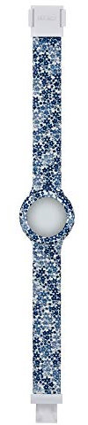 Hip Hop Cinturino Spring Fever, Cinturino Intercambiabile Orologio Donna per Cassa da 32 mm Colore Bianco cn Stampa Fiori Blu in Silicone Morbido Resistente all'Acqua HBU0994