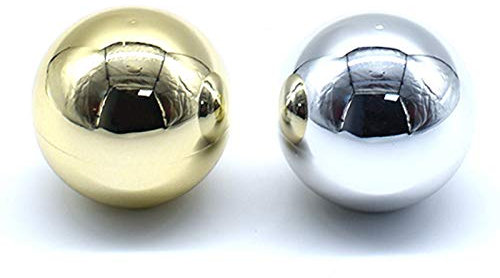 Arcity Arcade-Joystick-Ball-Top, Chrom-Griff, Wippe, runder Kopf, für Arcade-Kampf, Joystick-Spiele, DIY-Teile-Set, Ersatz M6, Gold und Silber, langlebig, 2 Stück