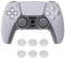 eXtremeRate PlayVital Coque pour ps5 Protection Manette Grip,Housse Silicone pour ps5 Controller Cover Skin avec Capuchon Joystick-Blanc Transparent,Édition Cloutée 3D